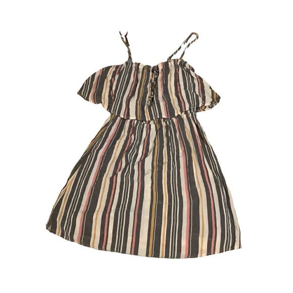Saltwater Luxe Popover Mini Dress M Striped Summer Flowy Beach CottageCore - Picture 1 of 5